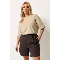 Yours Damen Yours – Jeansshorts in Schokobraun in Größe 50 | Baumwolle