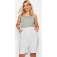 Yours Yours Damen Luftige Baumwollshorts in Elfenbein in Größe 54-56 | Baumwolle