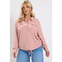 Yours Yours Damen Utilitylangarmhemd in Rosa in Größe 58-60 | Polyester
