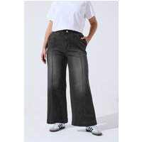 Limited Collection Limited Collection Damen Yours – Jeans in Verwaschenem Schwarz mit Ziernähten in Größe 46 | Baumwolle/Elasthan