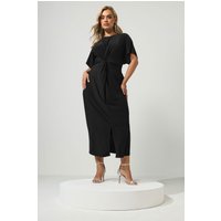 Yours London Yours London Damen Kleid in Schwarz mit Knoten Vorne in Größe 46 | Polyester/Elasthan