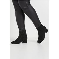Yours Yours Damen Stiefel in Schwarz aus Wildlederimitat mit Absatz in Extra Weiter Eeepassform in Größe 42EEE | Textil