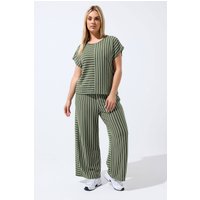 Limited Collection Limited Collection Damen Hose in Khakigrün mit Streifen in Größe 42 | Polyester/Elasthan