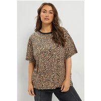 Yours Plus Size Leopard Print Boxy Style Crew Tee Size 22-24