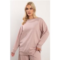 Yours Yours Damen Sweatshirt in Altrosa in Größe 48 | Baumwolle/Polyester