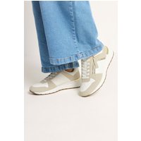 Yours Yours Damen Gesteppte Keilabsatzsneaker in Weiß, Weite E-Passform in Größe 41E | Synthetik