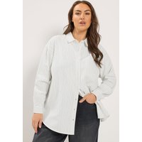 Yours Yours Damen Curve White Stripe Swill Shirt in Größe 42 | Baumwolle