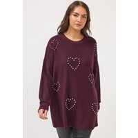 Yours Yours Damen Pullover in Lila mit Strass und Weichem Griff in Größe 48 | Polyester/Elasthan/Viskose