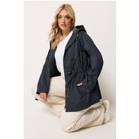 Yours Yours Damen Gefütterte Kapuzenjacke in Marineblau mit Streifen in Größe 62-64 | Baumwolle/Polyester