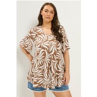 Yours Yours Damen T-Shirt in Naturbraun in Größe 46 | Polyester/Elasthan
