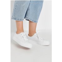 Yours Yours Damen Leinensneaker in Weiß mit Extra Weiter Eeepassform in Größe 39EEE | Textil/Synthetik