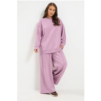Yours Yours Damen Set aus Sweatshirt und Jogginghose in Hellrosa in Größe Short 42-44 | Baumwolle/Polyester