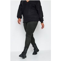 Yours Yours Damen Soft Touch Stretchleggings mit Hoher Taille aus Wildlederimitat in Schwarz in Größe 52 | Polyester/Elasthan