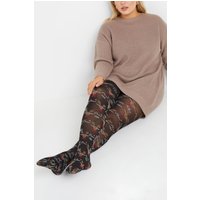 Yours Yours Damen Weihnachtliche Strumphosen in Schwarz mit „Oh Deer“Motiv