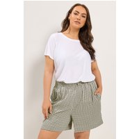 Yours Yours Damen Shorts in Braun mit Vichykaros in Größe 58-60 | Viskose