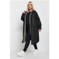 Yours Yours Damen Wasserdichter Morgenmantel in Schwarz mit Fleecefutter in Größe 54-56 | Polyester
