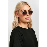Yours Yours Damen Runde Sonnenbrille in Goldsize