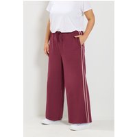 Yours Yours Damen Jogginghose in Rot mit Weitem Bein und Seitenstreifen in Größe Short 48 | Baumwolle