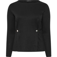 Limited Collection Limited Collection Damen Plus Size Black Button Waist Detail Top Size 44 | Baumwolle/Polyester