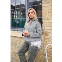 Yours Yours Damen Jacke in Schwarzweiß mit Vichykaro in Größe 46 | Baumwolle