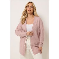 Yours Damen Yours – Gestrickter Cardigan in Rosa aus Softtouchgewebe in Größe 58-60 | Polyester/Elasthan/Acryl