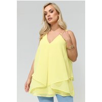 Yours London Damen Yours London – Mehrlagige Bluse in Gelb in Größe 46 | Polyester