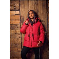 Yours Yours Damen Kurzer Steppmantel in Rot in Größe 54-56 | Polyester