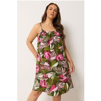 Yours Yours Damen Tropisches Swingkleid in Grün in Größe 46 | Polyester