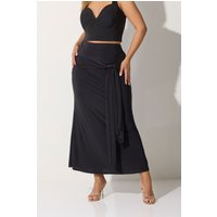 Limited Collection Limited Collection Damen Maxirock in Schwarz mit Schleifendetail in Größe 46 | Polyester/Elasthan