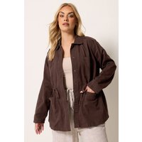 Yours Damen Yours – Carpenterjacke in Schokobraun in Größe 54-56 | Baumwolle