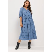 Yours Yours Damen Maxikleid in Braun mit Fleckenmuster in Größe 54-56 | Polyester/Elasthan