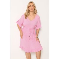 Yours Yours Damen Strandkleid in Rosa in Knitteroptik in Größe 62-64 | Viskose