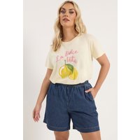 Yours Yours Damen indigoblaue Jeansshorts in Größe 50 | Baumwolle