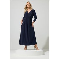 Yours London Yours London Damen Drapiertes Maxikleid in Marineblau in Größe 38 | Polyester/Elasthan
