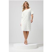 Yours London Yours London Damen T-Shirtkleid in Weiß mit Pailletten in Größe 44 | Polyester