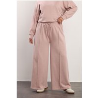 Yours Yours Damen Jogginghose in Altrosa mit Weitem Bein in Größe 66-68 | Baumwolle/Polyester