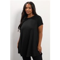 Yours Yours Damen Gerippter, Lockerer Pullover in Schwarz aus Soft Touchgewebe in Größe 54-56 | Polyester/Elasthan