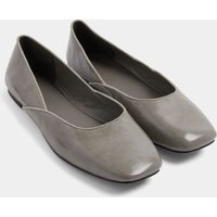Yours Yours Damen Ballerinas in Grau mit Eckiger Zehenpartie in Weiter E-Passform in Größe 40E | Synthetik