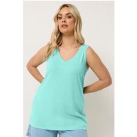 Yours Yours Damen Basicträgershirt mit V-Ausschnitt in Größe 46 | Baumwolle/Polyester