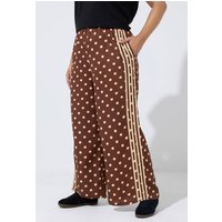 Limited Collection Limited Collection Damen Hose in Braun mit Punktemuster und Seitlichem Streifen in Größe 48 | Polyester