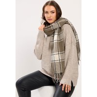 Yours Yours Damen Karierter Schal in Braunsize | Polyester