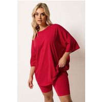 Yours Damen Yours – Shorts in Rot in Größe 48 | Baumwolle/Elasthan