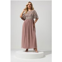 Luxe: Ultimate Embellishment Luxe: Ultimate Embellishment Damen Luxe – Verziertes Maxikleid in Rosa in Größe 50 | Polyester