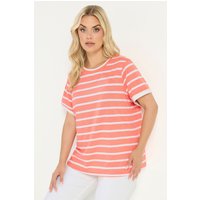 Yours Damen Yours – RingerT-Shirt in Orange mit Streifen in Größe 58-60 | Polyester/Viskose