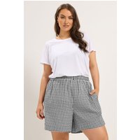 Yours Yours Damen Shorts in Schwarz mit Vichykaro in Größe 58-60 | Viskose