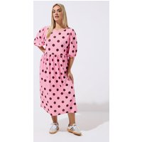 Limited Collection Limited Collection Damen Kleid in Rosa mit Punktemuster in Größe 54-56 | Polyester/Elasthan