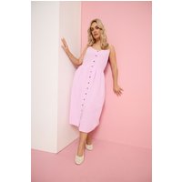 Yours Yours Damen Strandkleid in Rosa aus Leinen in Größe 50-52 | Baumwolle/Viskose/Leinen