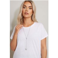 Yours Yours Damen Lange, Silberfarbene Halskette mit Seesternanhängersize | Metall