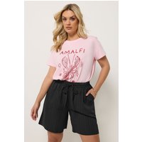 Yours Damen Yours – Strukturierte Gewebte Shorts in Schwarz in Größe 54-56 | Polyester