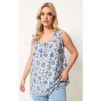 Yours Damen Yours – Geblümtes Trägershirt in Weiß mit Punktemuster in Größe 42 | Viskose